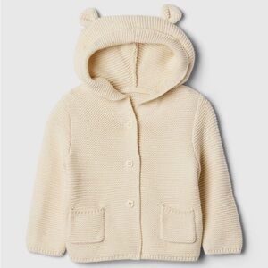 GAP Ivory Knit Baby Bear Cardigan